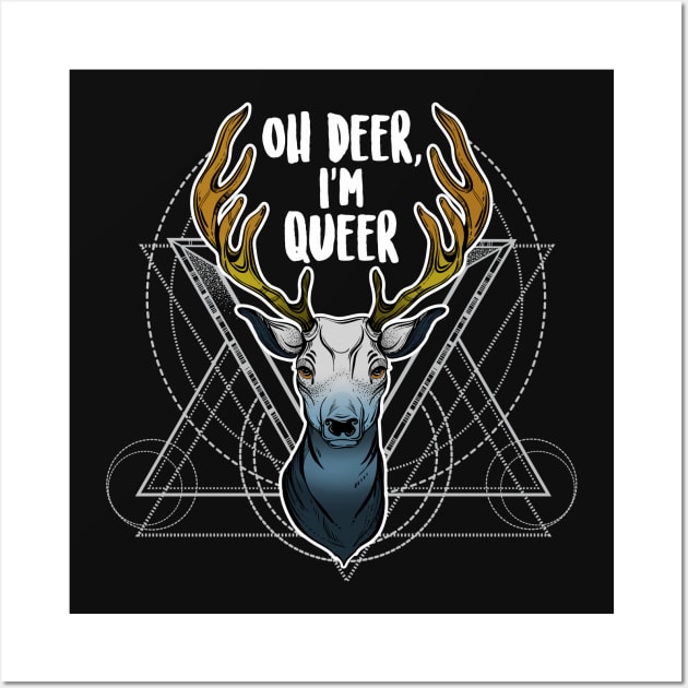 Aroace Oh Deer I'm Queer Wall Art by Psitta